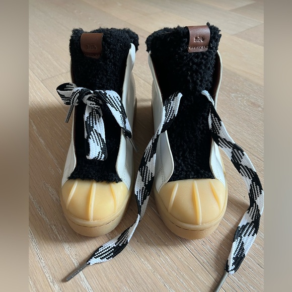 Coach Colorblock High-Top Platform Sneaker with Fur
White/black - Picture 2 of 9
